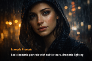 Midjourney cinematic portrait of a woman with dramatic lighting