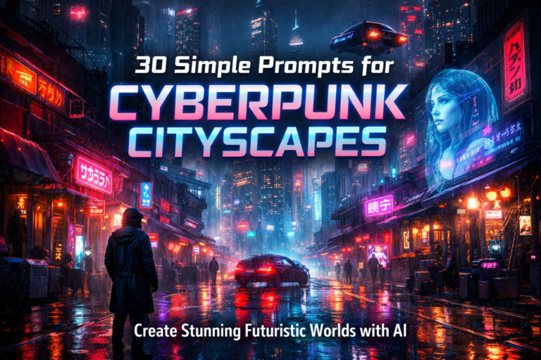 30 Simple Prompts for Cyberpunk Cityscapes