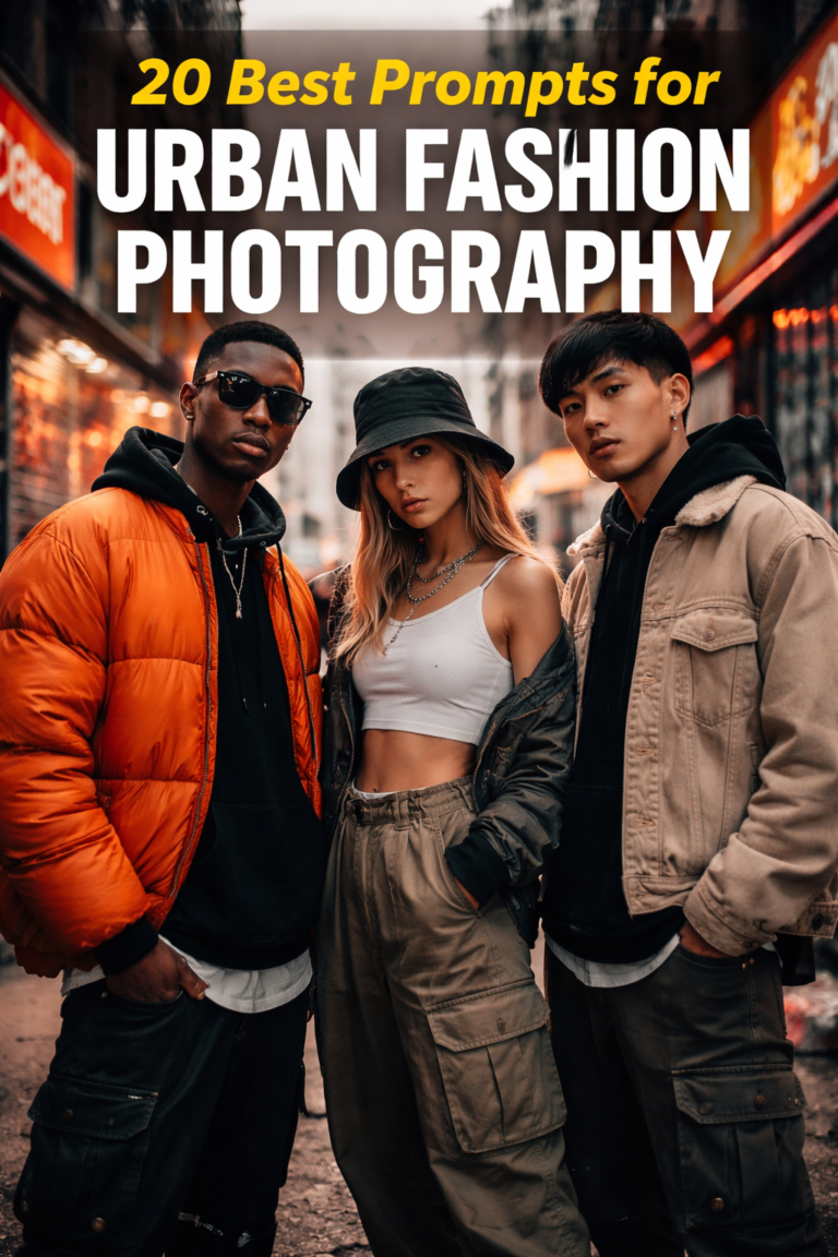 20 Best Prompts for Urban Fashion Photography (Street Style)