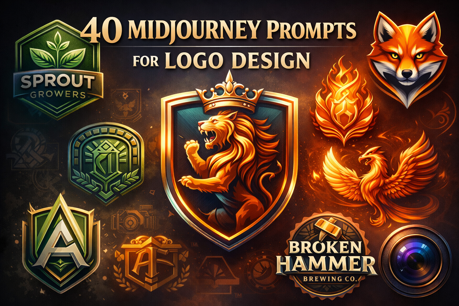 40 Midjourney Prompts for Logo Design