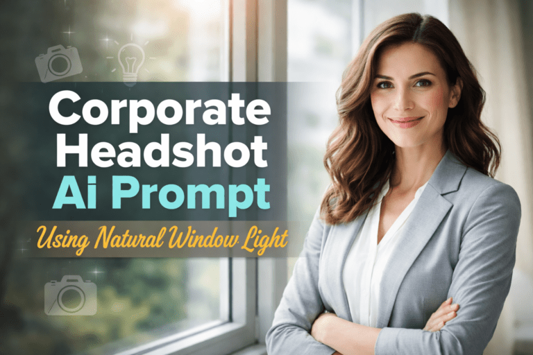 Corporate Headshot AI Prompt Using Natural Window Light