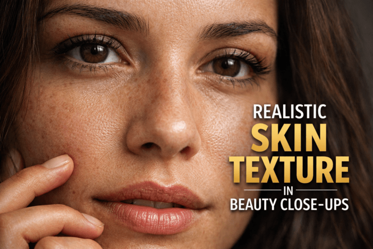 beauty close-up prompt skin texture realistic