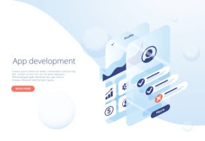 Flat design concept showing mobile app UX improvement techniques