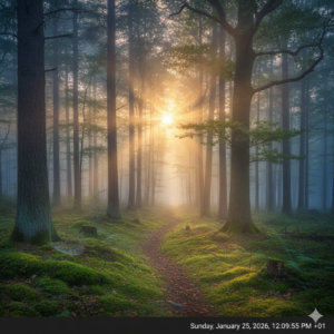 Foggy Forest Sunrise