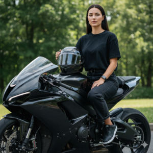 The expression is calm and confident, looking directly at the camera