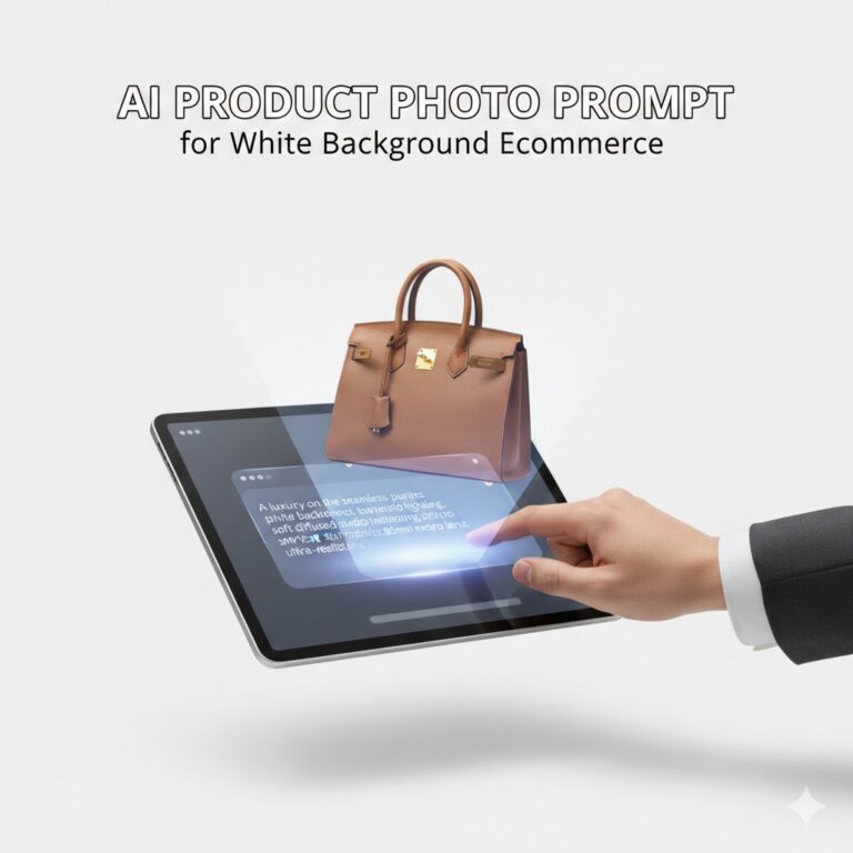 ai product photo prompt for white background ecommerce