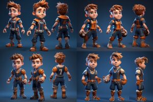 Creative prompt examples for 3D cartoon character art