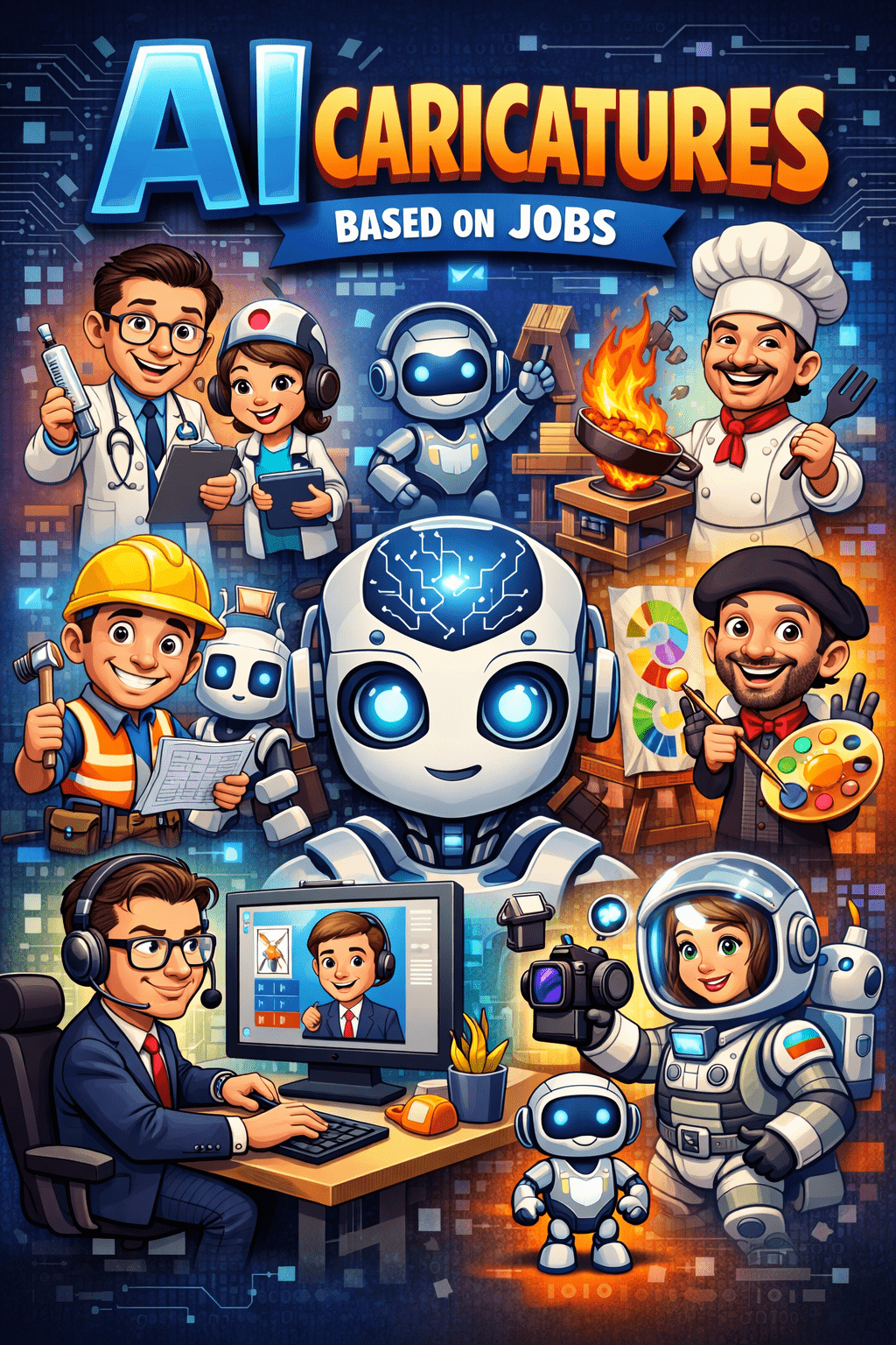 AI caricature prompt based on job