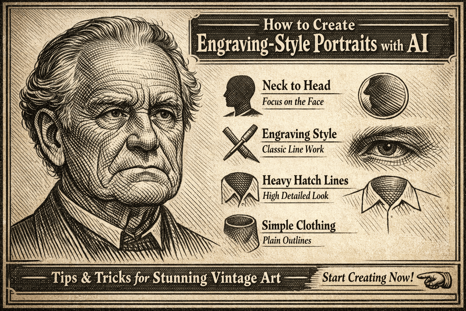 How to Use an Engraving Portrait Prompt to Create Timeless AI Art