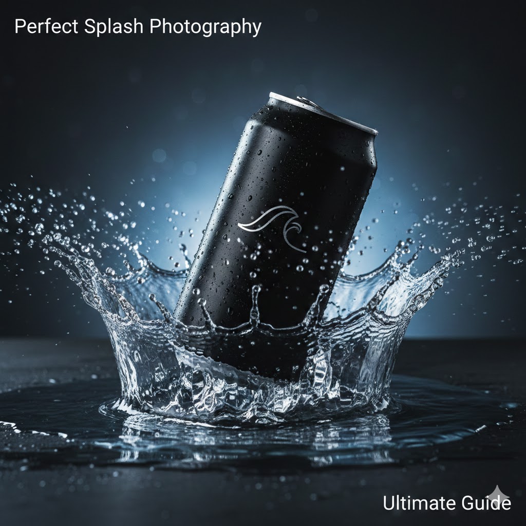 Splash photography prompt for beverage can