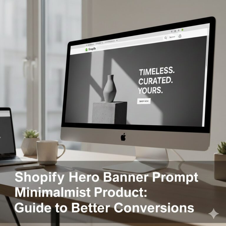 shopify hero banner prompt minimalist product