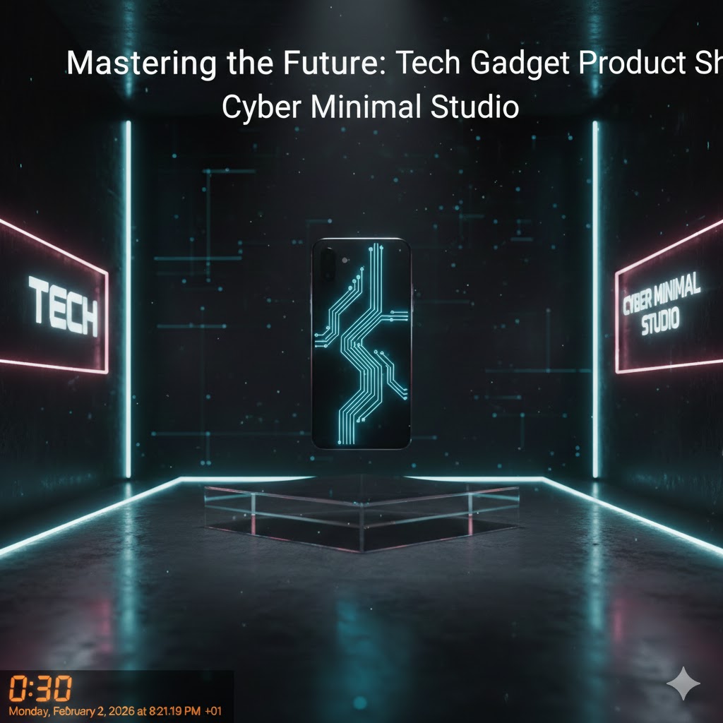 tech gadget product shot prompt cyber minimal studio