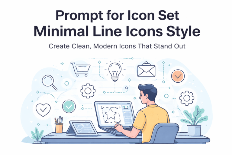 prompt for icon set minimal line icons style
