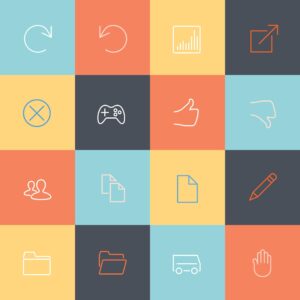 thin line icons set monochrome outline icons for mobile app interface design