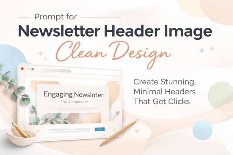 prompt for newsletter header image clean design