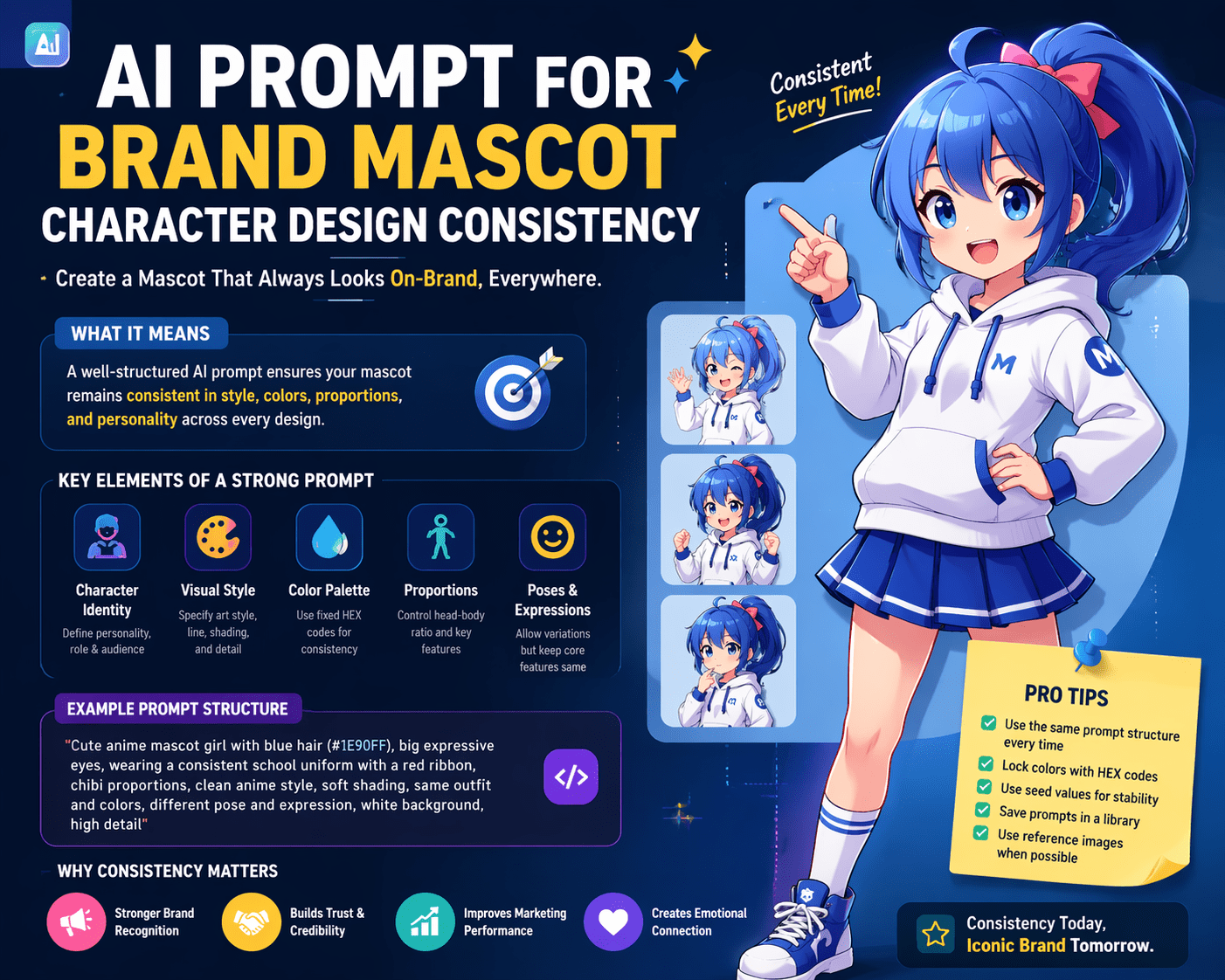 AI Prompt for Brand Mascot Character Design Consistency