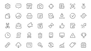 minimal line icon set outline icons with consistent stroke width and clean vector style