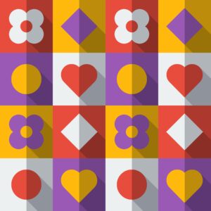 creative brand pattern seamless tile with icons and modern flat illustration style