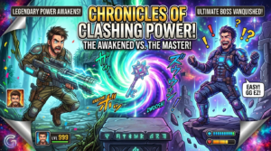 AI generated gaming YouTube thumbnail design with shocked gamer face, action scenes, and professional effects